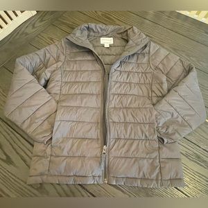 Amazon Essential Boys Size Large Grey Lightweight Puffer Water Resistant Jacket